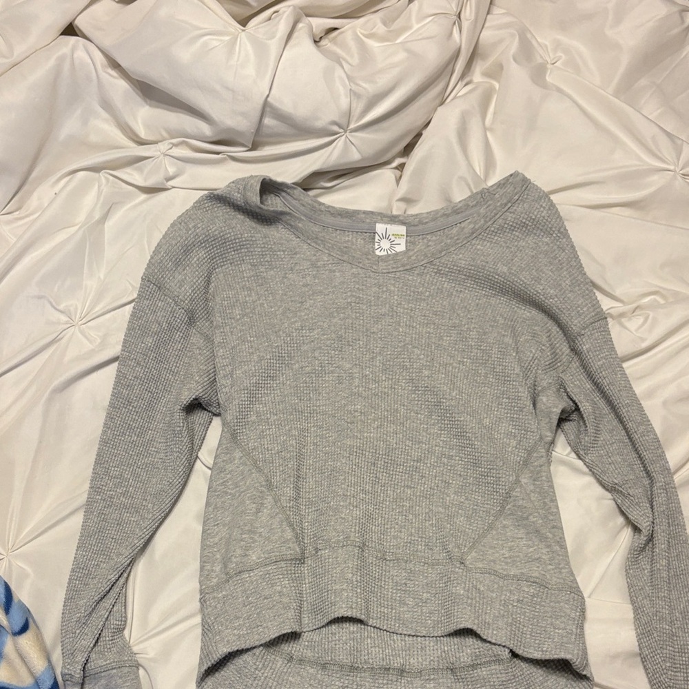 Aerie Off-the-Shoulder Gray Sweater